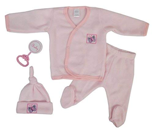 Baby 0/12 Months 4 Pieces Pastel Fleece Gift Set for Boys or for Girls