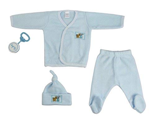 Baby 0/12 Months 4 Pieces Pastel Fleece Gift Set for Boys or for Girls