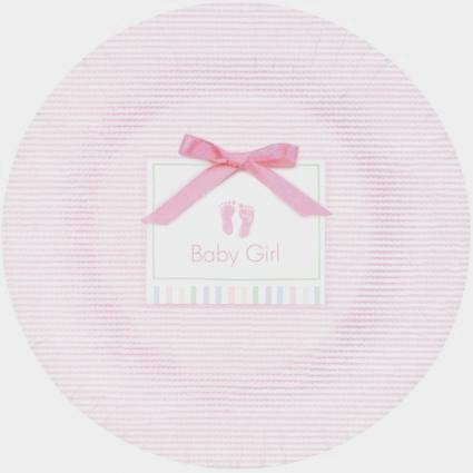 6 Each: Girl Baby Shower Baby Soft Pink 9" Dinner Plates (Pk 8)
