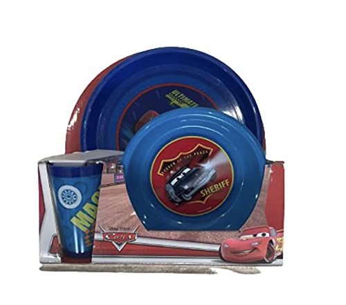 Disney Cars 3 Pieces Breakfast Plastic Gift Set For Boys
