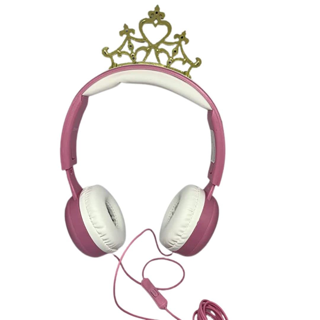 Auriculares de Princesas con Corona o Tiara para Niñas, Pink, X large