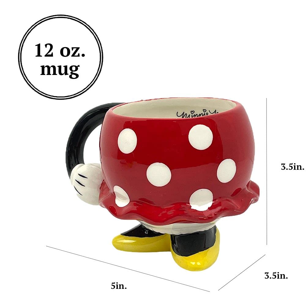 FAB Starpoint Ceramic Disney Minnie Mouse Red Drinking Mug with Arm, One Size