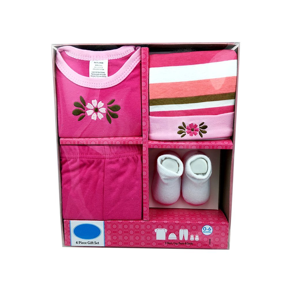 4 PCS BABY GIFT SET FOR BOYS OR GIRLS 0/6 MONTHS