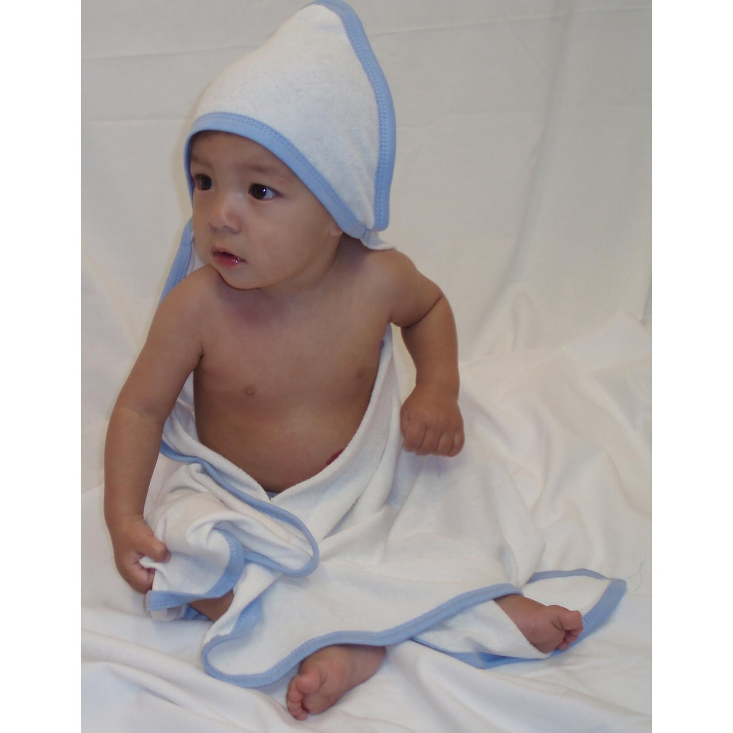 Bambini 021SB Hooded Towel with Binding and Screen Prints44; Blue