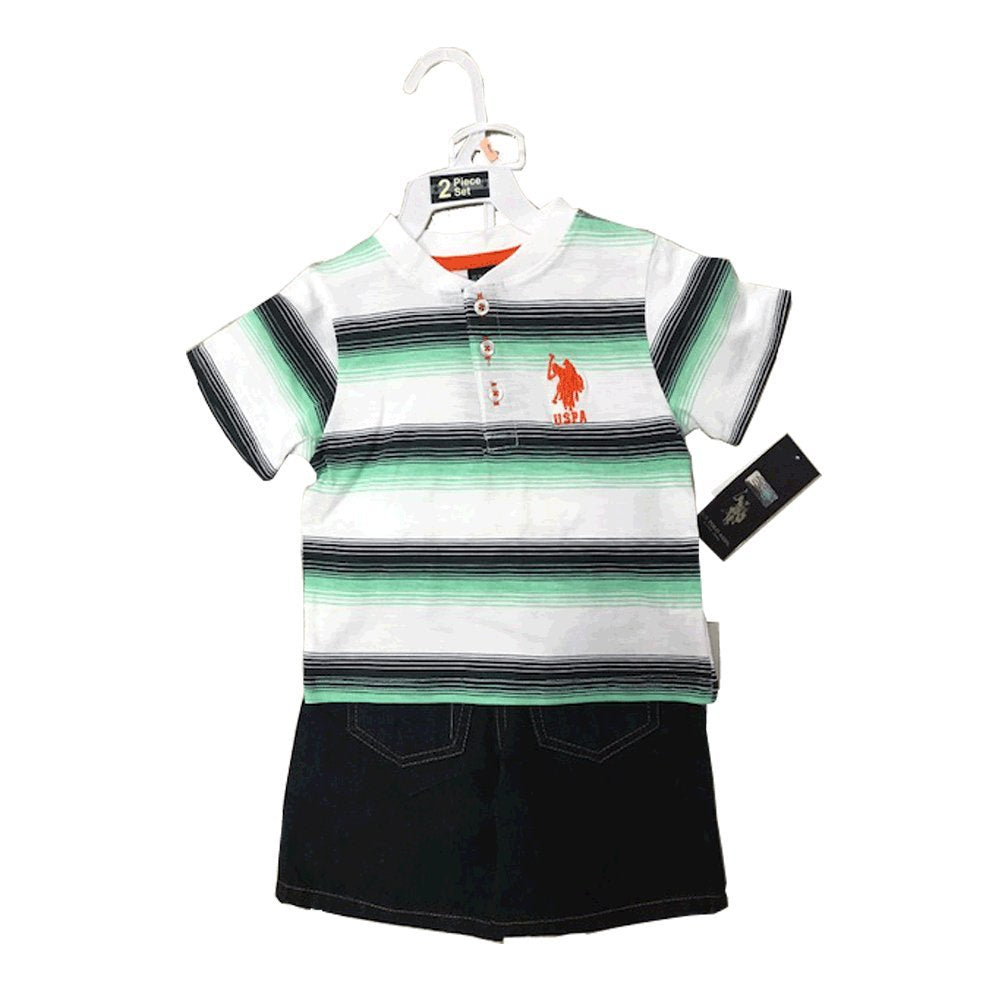US Polo Toddler/Kids/Boys 2 Pieces Clothing Set (Sizes: 2T-3T-4T) | Boys Clothes | Baby Boy Clothing| 100% Cotton