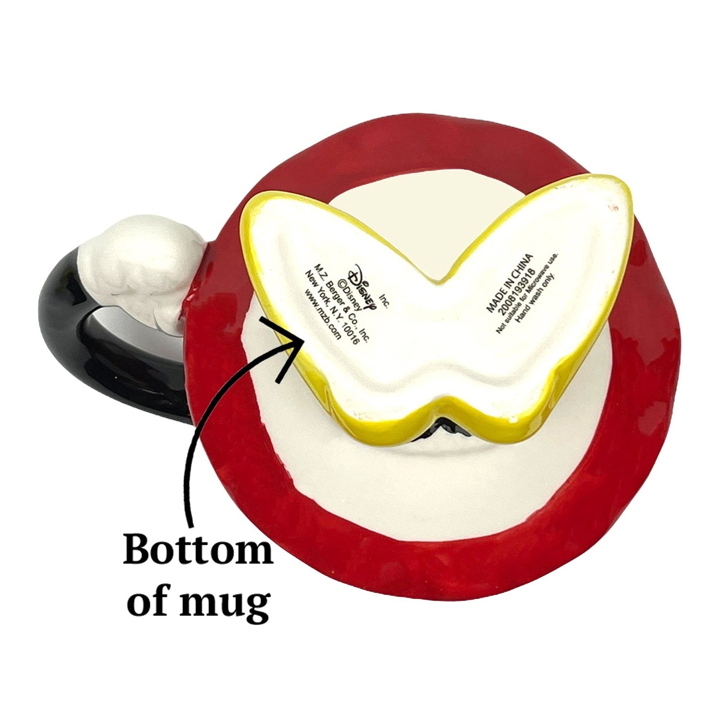 FAB Starpoint Ceramic Disney Minnie Mouse Red Drinking Mug with Arm, One Size