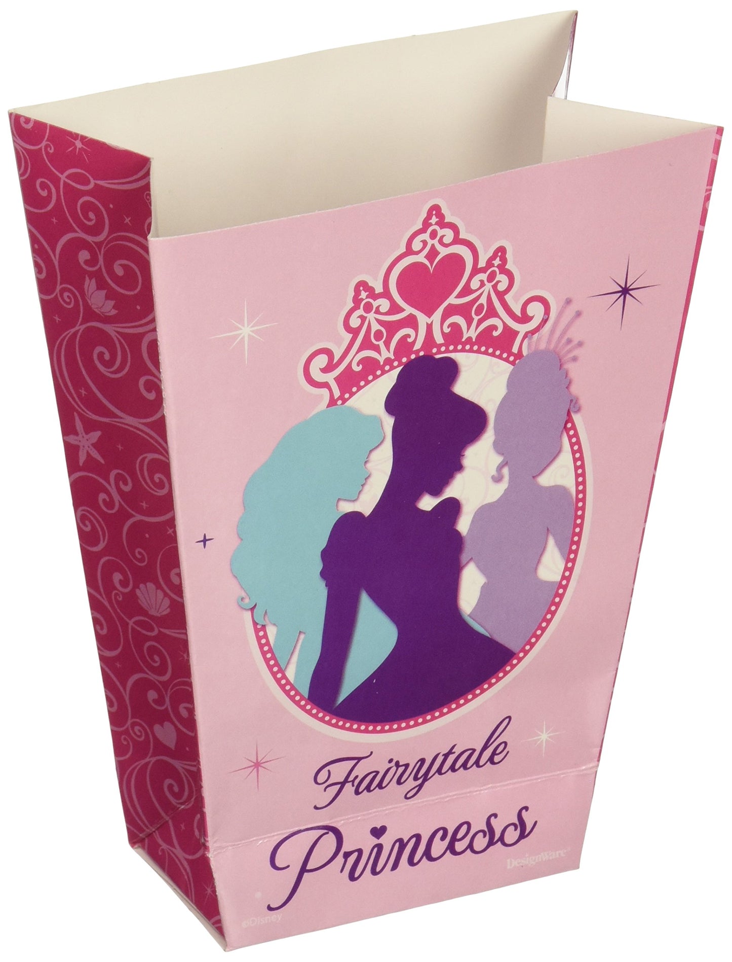 Disney Princess Boutique Shaped Birthday Party Favour Boxes (16 Pack), Pink, 5 1/4" x 3 3/4".