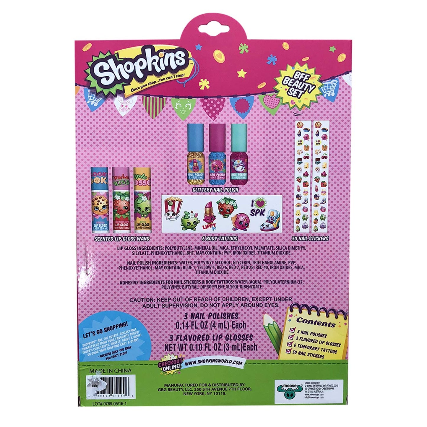 BASSKET.COM Licence 12 Pieces Complete Beauty Set Nail & Lip Balm for Girls 2019