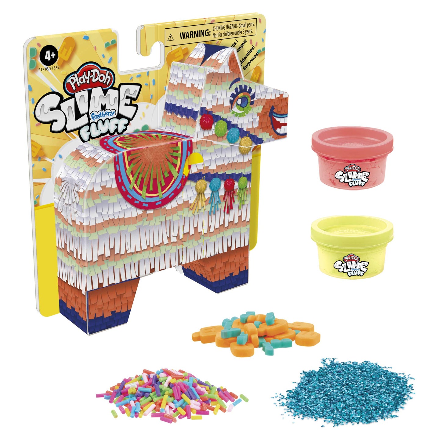 Play-Doh Slime Feathery Fluff Scented Whimsical Llama Pinata Toy for Kids 4 Years and Up with 4 Mix-ins and 2 Cans of Compound, Non-Toxic