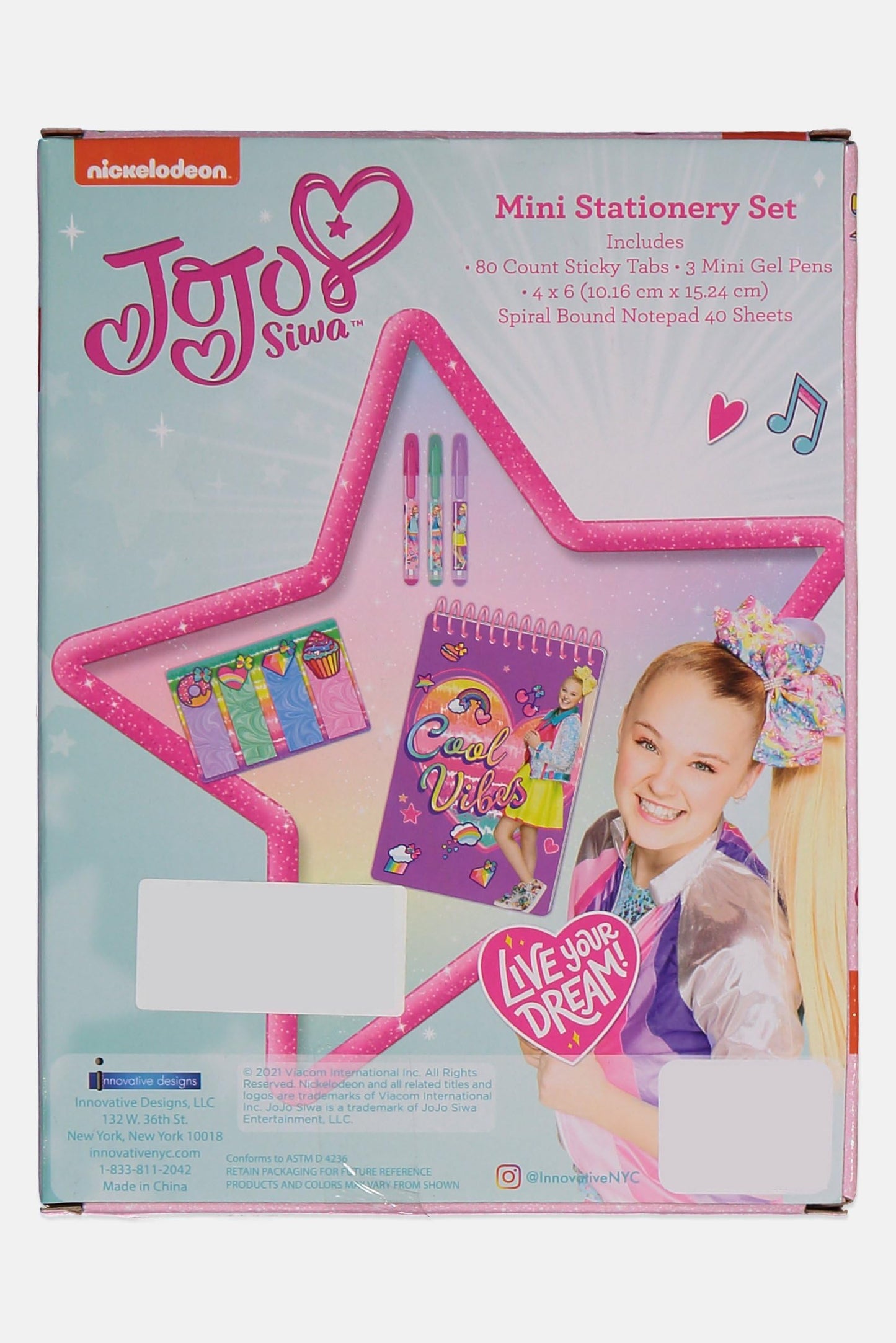 United Pacific Designs 711339JJ: Jojo Siwa Notepad With Pens & Sticky Tabs In Box
