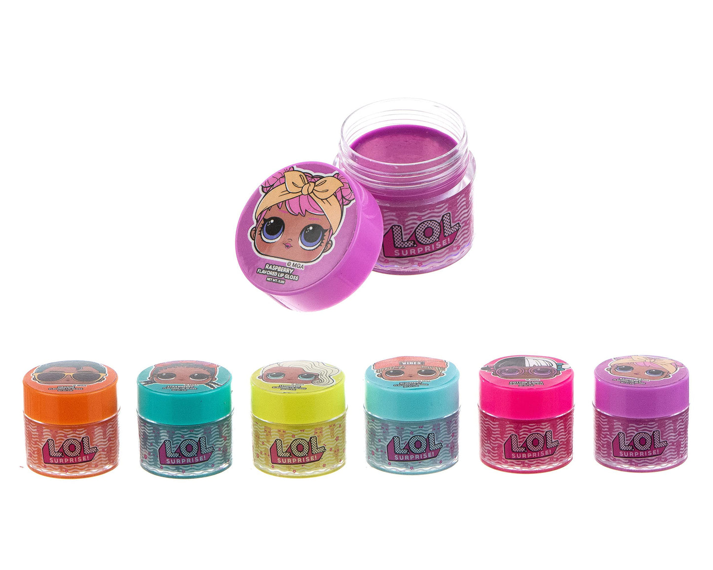 L.O.L. Surprise! Party Favors - 6PC Mystery Character Wheel Fruity Lip Gloss Set