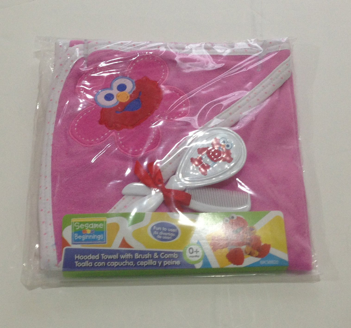 Sesame Street Hooded Blanket With Brush & Comb Set - Pink (ELMO)