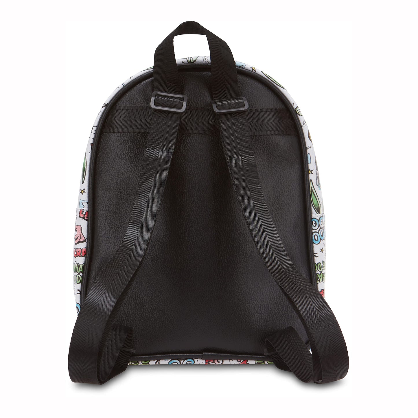 AI ACCESSORY INNOVATIONS Looney Tunes All Over Print Faux Leather 10.5" Womens White Mini Backpack Purse 2-Piece Set