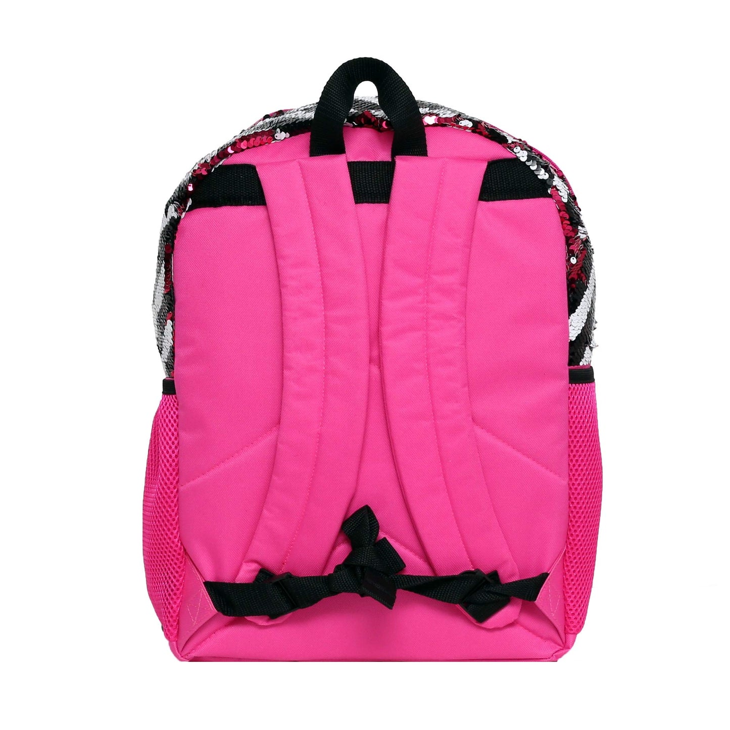 LOL Dolls Backpack for Girls, Brush Sequin Bookbag with Front Pocket, Padded Back and Adjustable Shoulder Straps, Kid's Lightweight Daypack for School, Camping or Travel, Black Pink