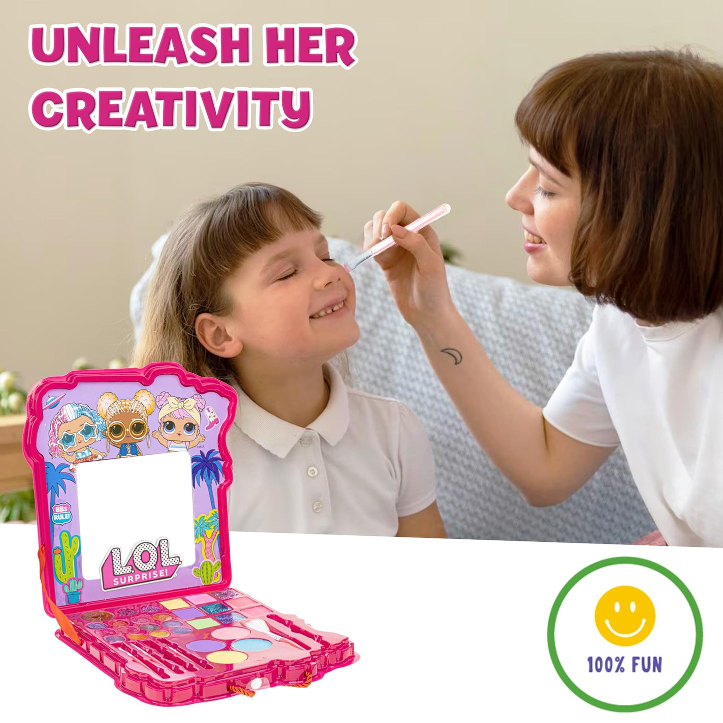 LOL Surprise! - Townley Girl Soft Case Vanity Set Includes Lip Gloss, Face Shimmer, Body Glitter, Cheek Shimmer, & Accessories Ages 5+ Perfect for Parties, Sleepovers &