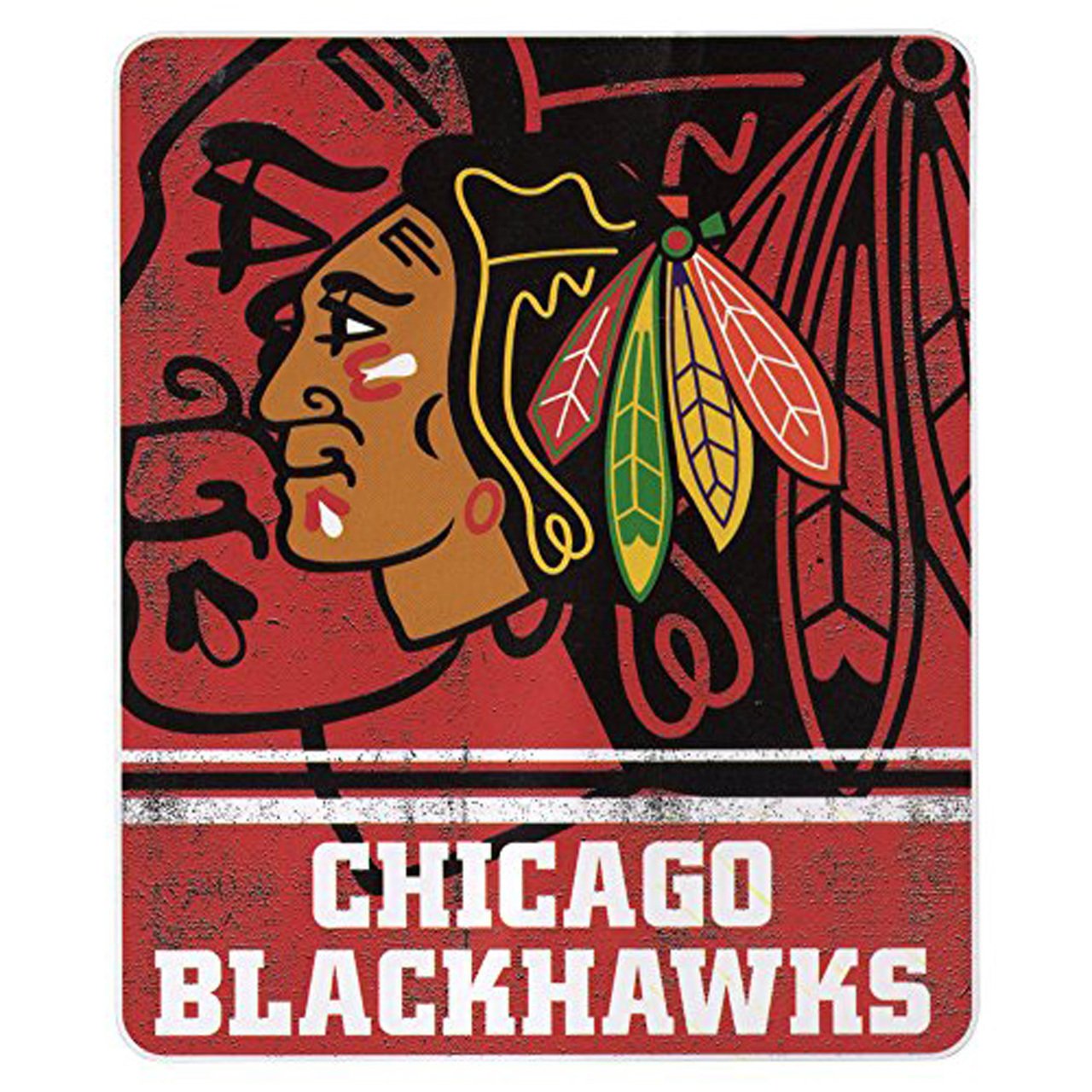 Chicago Blackhawks 50x60 Fade Away Fleece Throw