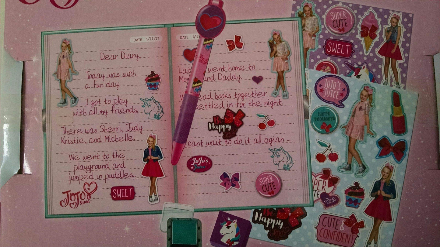 Nickelodeon JoJo Secret Diary Set for Girls,Aqua,10 x 6 in