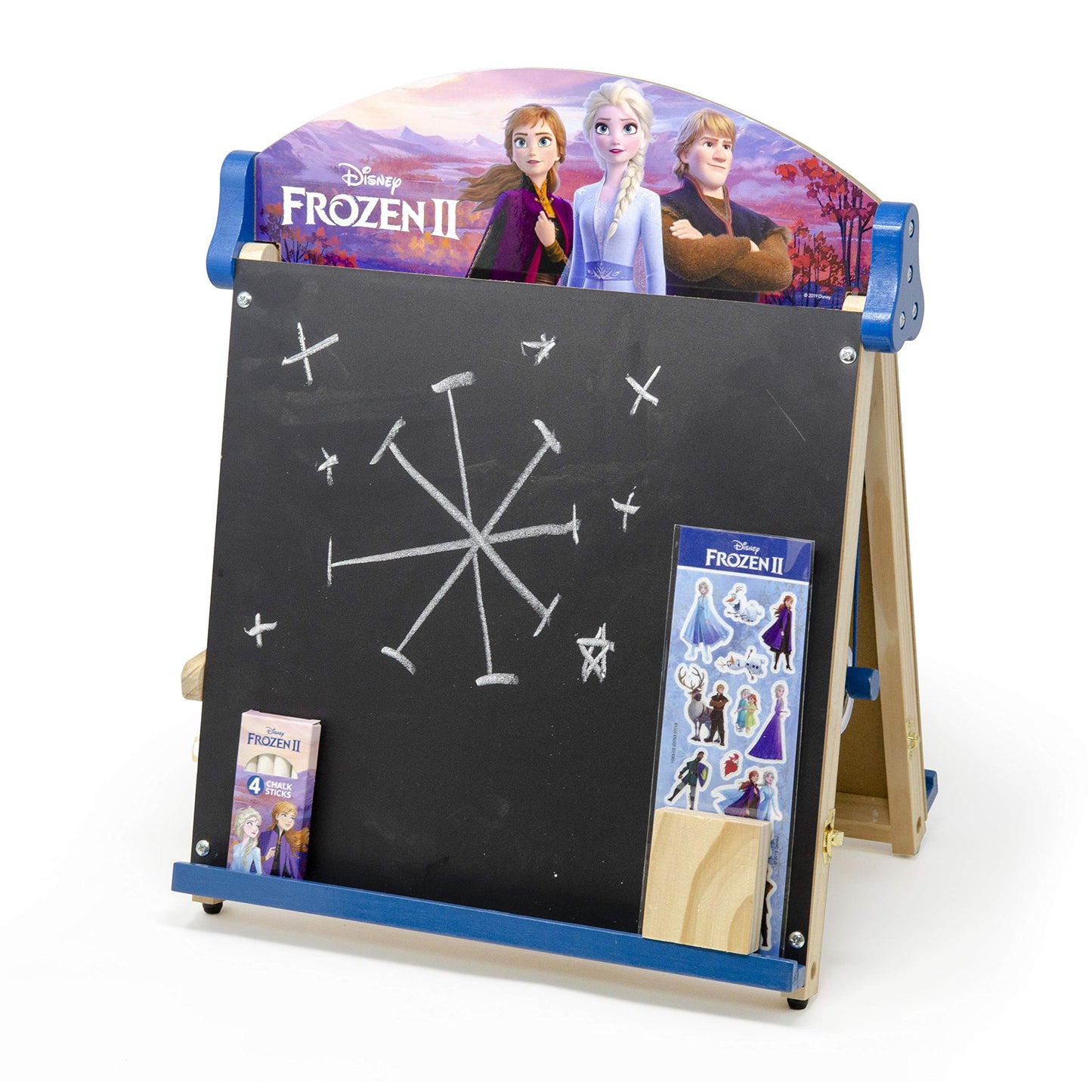 Disney Frozen 2 Double-Sided Wooden Easel with 25-Foot Coloring Paper Roll AS46283, Multicolor
