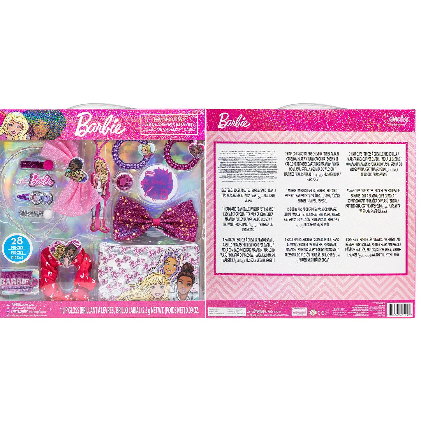 Barbie - Townley Girl Hair Accessories Box|Gift Set for Kids Girls|Ages 3+ (28 Pcs) Including Hair Bow, Headband, Hair Clips, Hair Pins and More, for Parties, Sleepovers and Makeovers