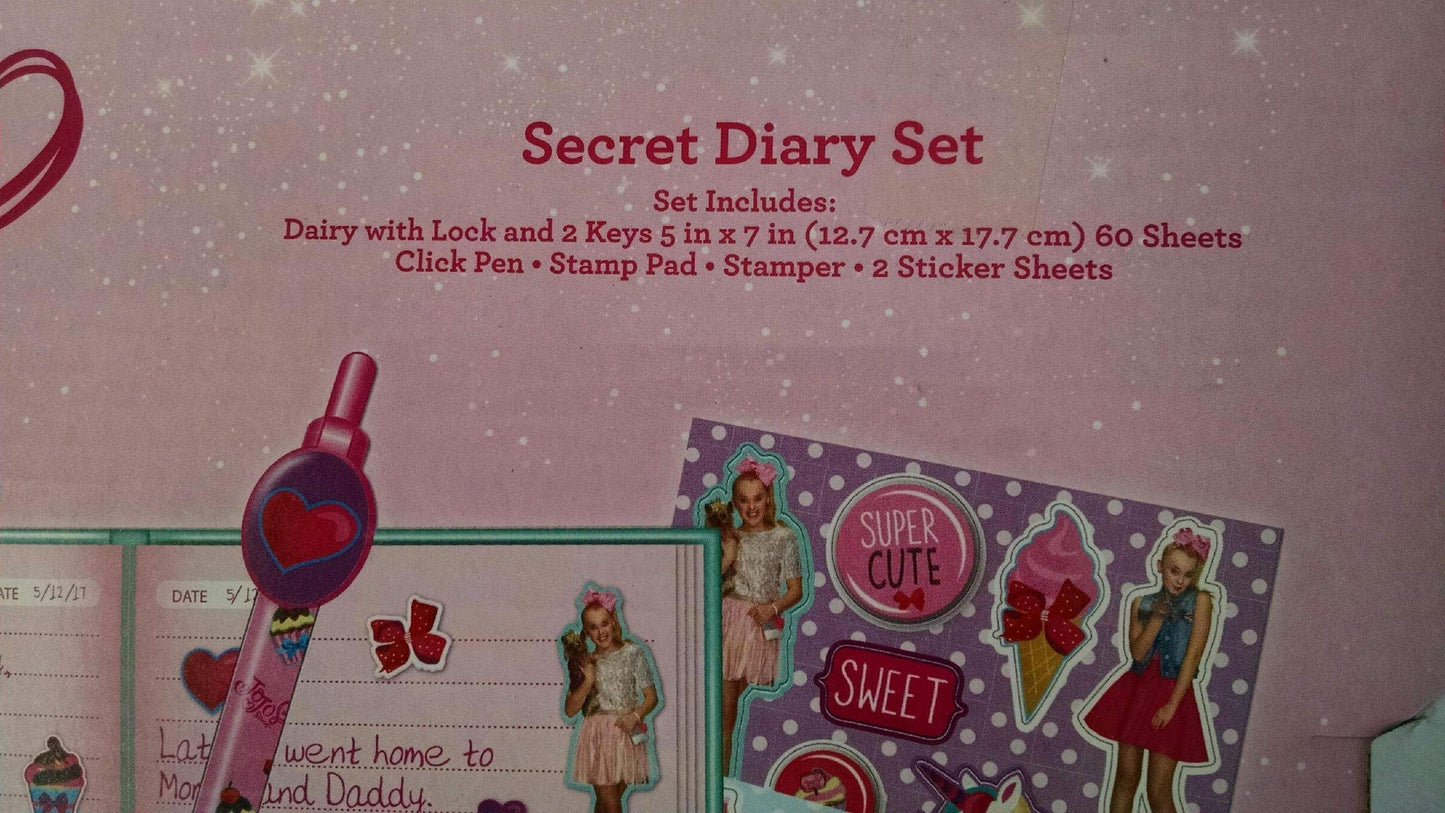 Nickelodeon JoJo Secret Diary Set for Girls,Aqua,10 x 6 in