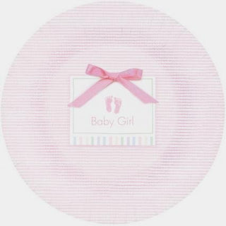 6 Each: Girl Baby Shower Baby Soft Pink 9" Dinner Plates (Pk 8)