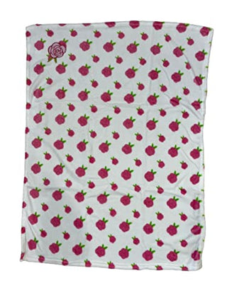 Sweet & Soft Allover Baby Girl Blanket Allover Roses Printed with Embro