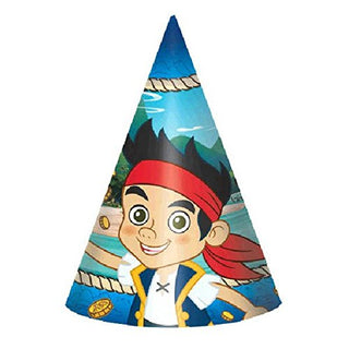 DesignWare Amscan Jake and The Neverland Pirates Cone Hat for Party - Pack of 8