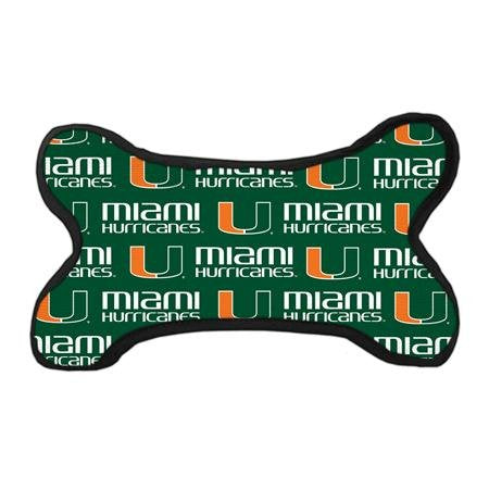 Miami Hurricanes Fabric Bone Squeaky Toy