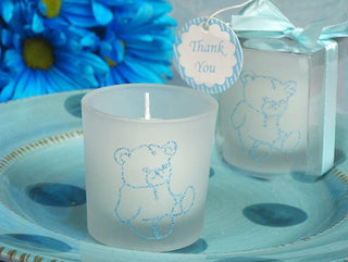 Cute And Cuddly Blue Teddy Bear Candle Holder