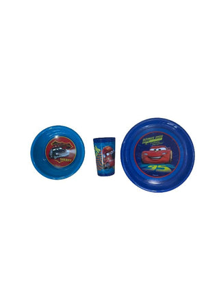 Disney Cars 3 Pieces Breakfast Plastic Gift Set For Boys