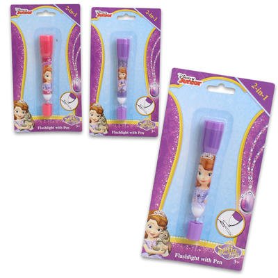 Wholesale Sofia the First Pen with Flashlight 2-in-1 - Asst