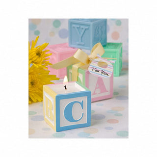 Adorable Baby Block Alphabet Design Scented Candle for Birthdayor Newborn