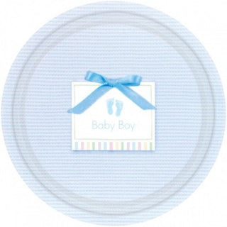 ShindigZ Baby Soft Blue Baby Shower 9 inch Dinner Plates - 8-Pack