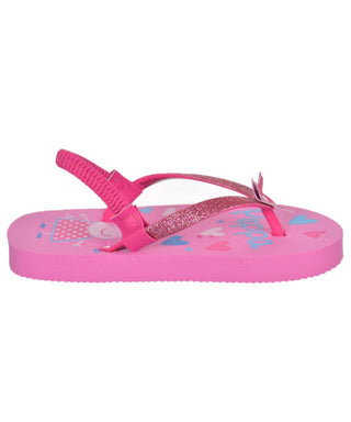 Peppa Pig Toddler Girl's Hearts Flip Flop, Medium (Youth Sizes 7-8) - Pink