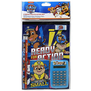 Paw Patrol Calculator School Supplies Set - 7 Piece Bundle for Back to School