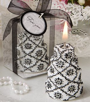 Darling Damask Cake Candle Favors