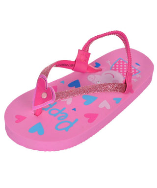 Peppa Pig Toddler Girl's Hearts Flip Flop, Medium (Youth Sizes 7-8) - Pink