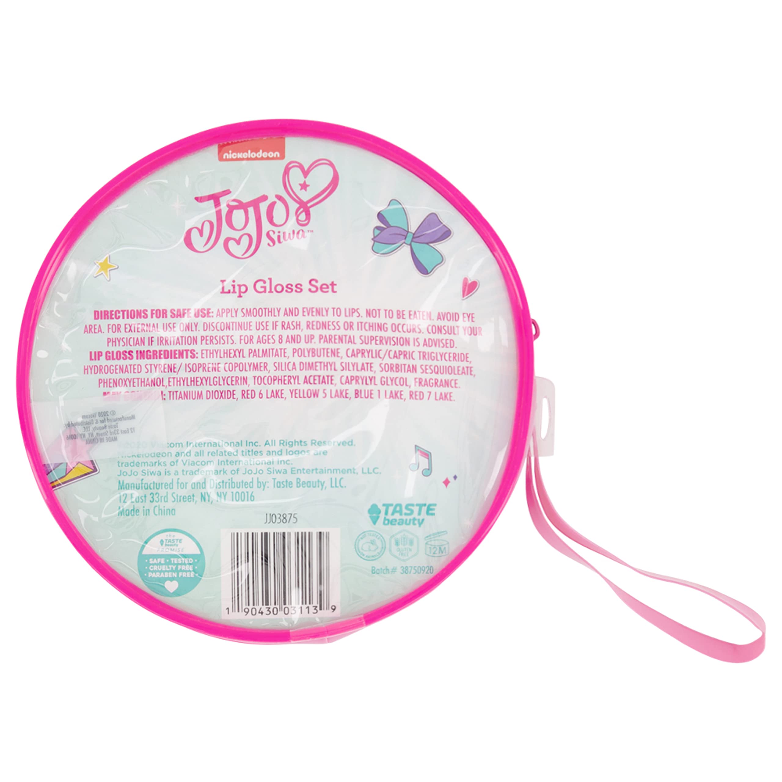 Taste Beauty JoJo Siwa Flavored Lip Gloss and Wristlet, Colored