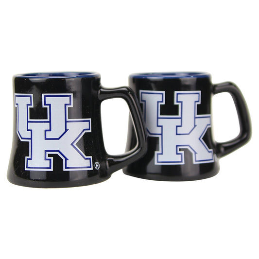 NCAA Full Color Sclupted Mug 2oz Shot Glass 2-Pack (Kentucky Wildcats)