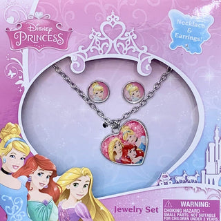 Disney Princess Jewelry Necklace+ Earrings Set for Girls(+3 Years) 2019