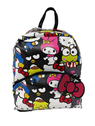 Fast Forward Hello Kitty My Melody Kuromi, Aggretsuko, Gudetama, and more! All Over print 10" Mini Deluxe Backpack with 1 Front pocket- C6CME4WN