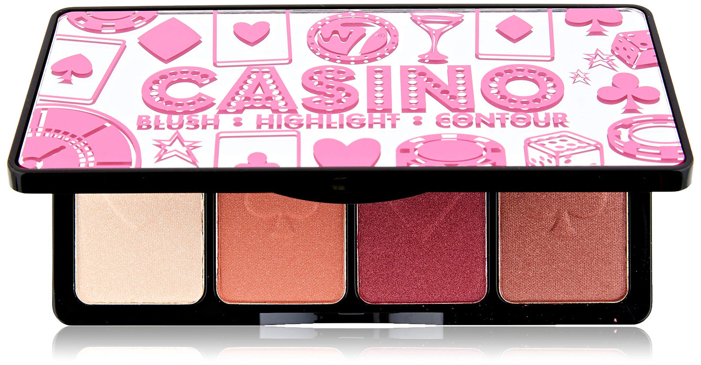 W7 Casino Blush Contour and Highlight Palette for Blushing and Contouring Needs