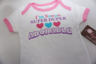 I'm Soooo Super Duper Adorable Funny Baby Girl Boy Unisex Infant One Piece Novelty Bodysuits.