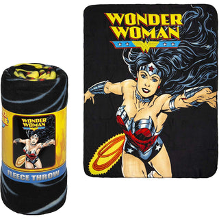 Fleece Throw Blanket - Wonder Woman Logo - Lightweight Faux Fur Fleece Blanket Large 50"x 60" - Use as Couch Cover, Sofa Cover, Bed Cover, Beach Blanket, Picnic Blanket, on Beds & Sofa Bed