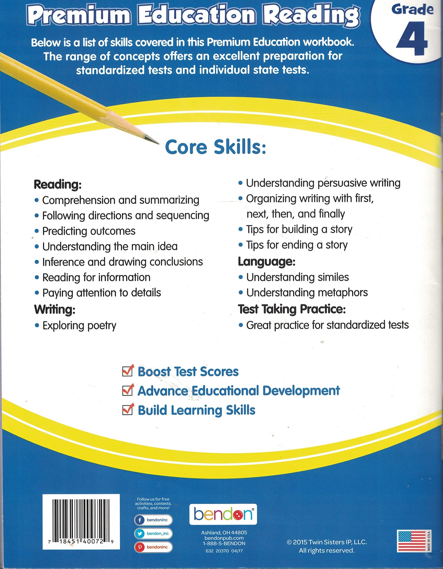 Reading Grade 4 (Premium Education) [Paperback] Twin Sisters; Bendon and Premium Education