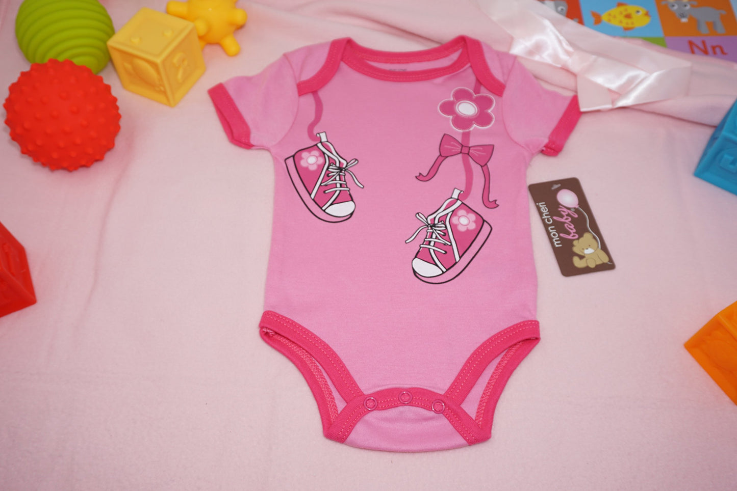 Flower Sneakers Funny Baby Girl Boy Unisex Infant One Piece Novelty Funny Dress up Bodysuits.