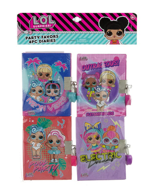 L.O.L. Surprise! Party Favors - 4PC Mini Diary w/Lock and Key