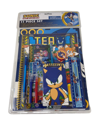 Innovative Designs Sonic The Hedgehog 11 Pcs Stationey Set, Blue, (714422snc)