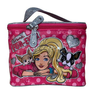 Licensed Brand B4RBIE Glossy Cosmetic or Toiletry Case For Girls 6 x 5 x 5 in.