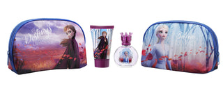 Disney Frozen II Women 3 Pc Gift Set 1.7oz EDT Spray, 3.4oz Shower Gel, Toiletry Bag